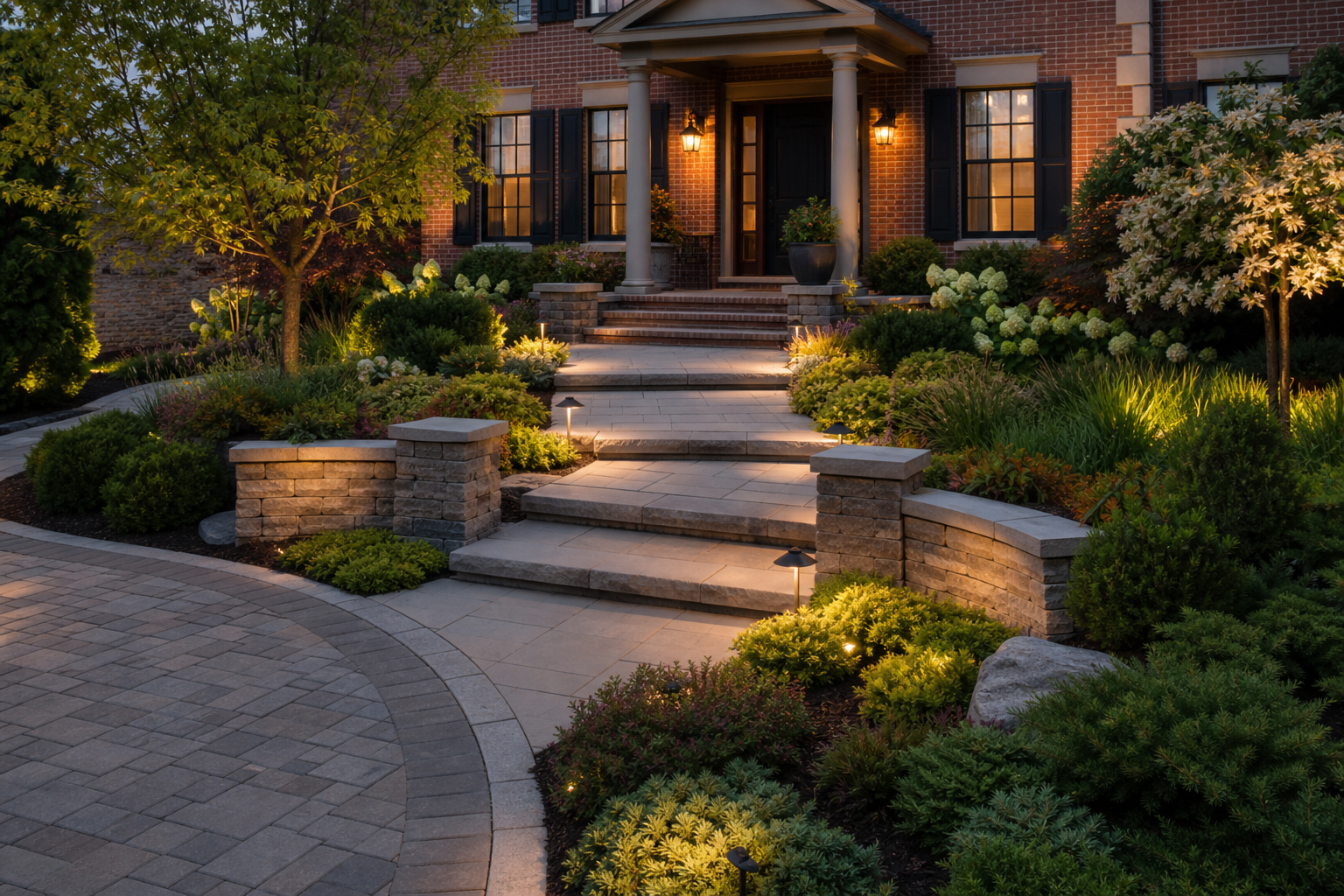 Complete front entrance landscape redesign